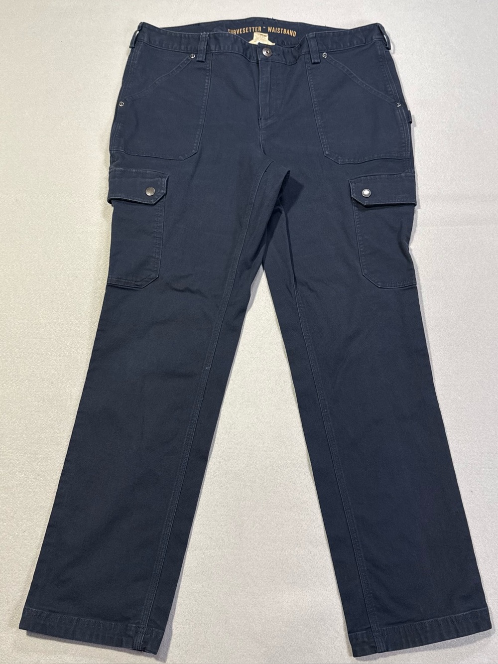 Duluth Trading Co Curvesetter Cargo Pants Women’s Sz 14x31 Blue Stretch Utility